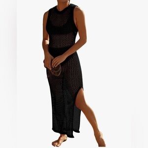 Black Crochet Swim Coverup